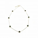 Malahit 7li Mini Yonca Kolye