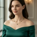 Malahit 7li Mini Yonca Kolye