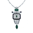 Malahit Fish Bone Kolye