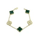 Malahit Taşlı 5li Yonca Bileklik