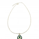 Malahit Zümrüt Madalyon Kolye