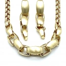 Mat Parlak Gold Chain Set