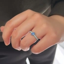 Mavi Damla Taşlı Mineli Yüzük