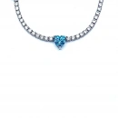 Mavi Kalp Taşlı Suyolu Kolye