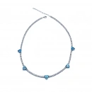 Mavi Kalp Taşlı Suyolu Kolye