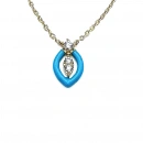 Mavi Mineli Badem Kolye