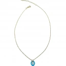 Mavi Mineli Badem Kolye