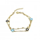 Mavi Siyah Mineli 2li Bileklik