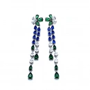 Mavi Yeşil Daisy Damla Küpe