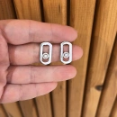 Messi L Tektaş Oval Küpe