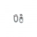 Mini Herry Pin Oval Taşlı Küpe
