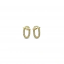 Mini Herry Pin Oval Taşlı Küpe