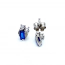 Mini Mini Mavi Taşlı Küpe