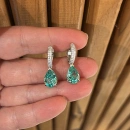 Mint Damla Sallantılı Halka Küpe