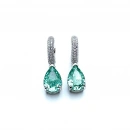 Mint Damla Sallantılı Halka Küpe