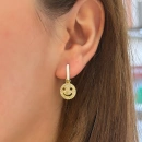 Mint Smiley Halka Küpe