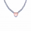 Morganit Paraiba Kalp Taşlı Suyolu Kolye