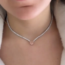 Morganit Paraiba Kalp Taşlı Suyolu Kolye