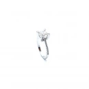 Mozanit 0,9ct 4 Badem Tırnak Yanları Taşlı Tektaş Yüzük
