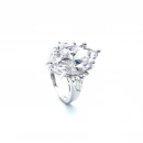 Mozanit 8ct Markiz Tria Yüzük