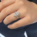 Mozanit Damla Taşlı G Colour 2 Çiçek Yüzük