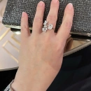 Mozanit Damla Yaprak Di Ayrık Yüzük