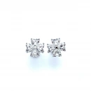 Mozanit Lucky Heart Clover Küpe