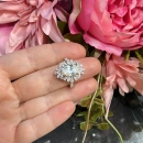 Mozanit Markiz Damla Oval Flame Yüzük