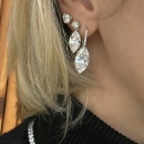 Mozanit Markiz Halka Küpe