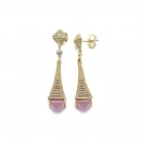 Mrl Pembe Kuvars Ful Taşlı Küpe