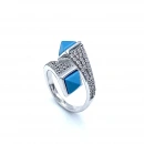 MRL Turkuaz Çizgili Yüzük