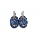 Navy Button Halka Küpe