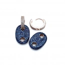 Navy Button Halka Küpe