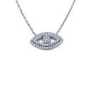 Nötr Taşlı Göz Kolye