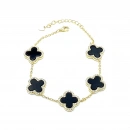 Onyx 5li Taşlı Yonca L Bileklik