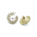 Ortası İncili Markiz Çelenk Küpe