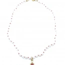 Oval İnci İp Zincir Kolye