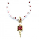 Oval İnci İp Zincir Kolye