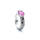 Oval Pembe Safir Taşlı Tamtur Yüzük