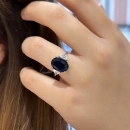 Oval Safir Tria Yüzük