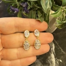 Oval Tektaş Duo Tırnaklı Küpe