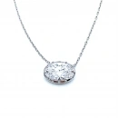 Oval Tektaş Tırnaklı Kolye