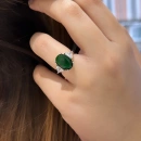 Oval Zümrüt Tria Yüzük