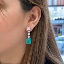 Paraiba 4 Kare Radiant Taşlı Küpe