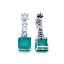 Paraiba 4 Kare Radiant Taşlı Küpe