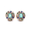 Paraiba Buck Düğme Küpe