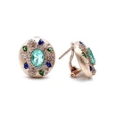 Paraiba Buck Düğme Küpe