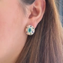 Paraiba Buck Düğme Küpe