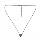 Paraiba Taş Detaylı Ham Elmas Taşlı Kalp Kolye