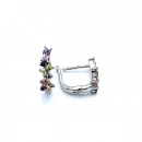 Pastel Rainbow Çarpık Baget Halka Küpe